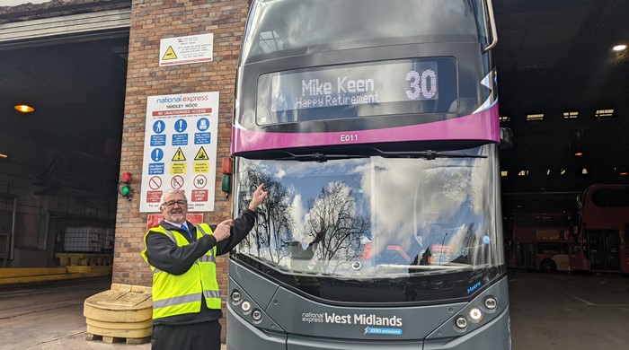 National Express West Midlands celebrates retiring bus driver after 30 years of loyal service