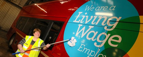 Nxwm Living Wage Bus And Eileen Whitmore 2 (1)