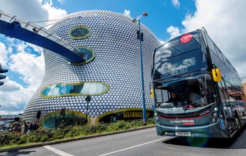 Platinum NX West Midlands bus in Birmingham city centre